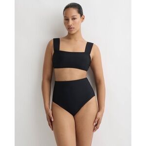 New BONDI BORN Aries high Rise Bikini Bottom in Black (Sculpteur®) Size XL